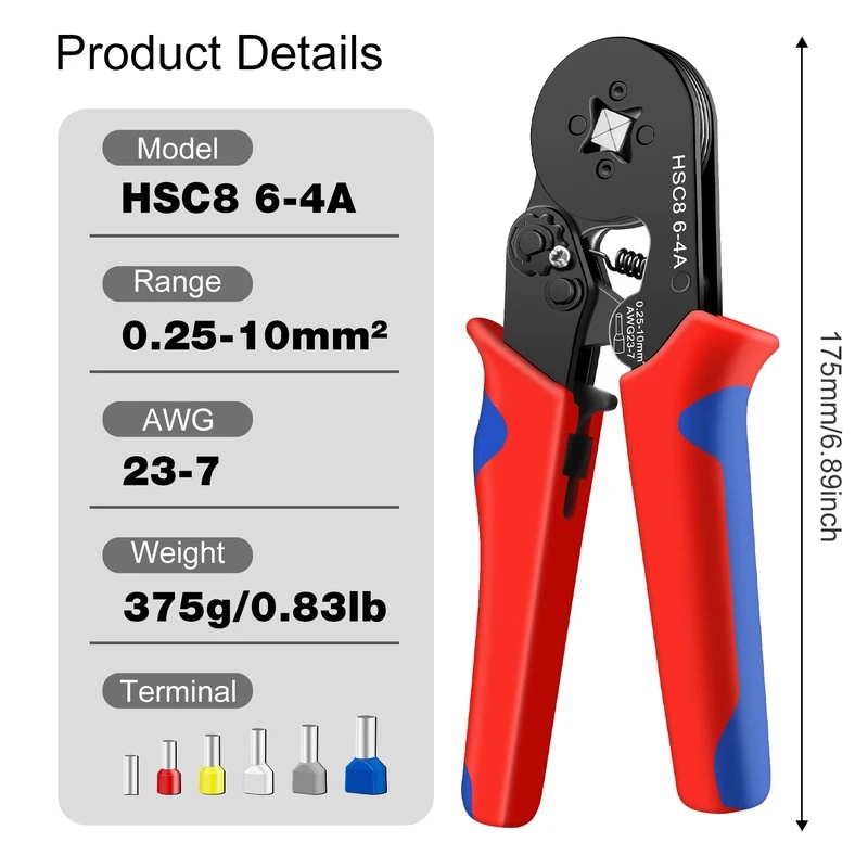 HSC8 6-4A Fırça Sıkma Aleti, 0 - Mc4 Crimping Tool incelemesi ve fiyatı