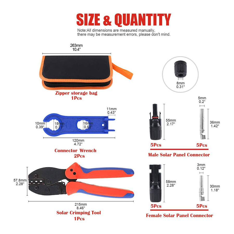 Güneş sıkma araçları 2.5-6.0mm - Mc4 Crimping Tool incelemesi ve fiyatı