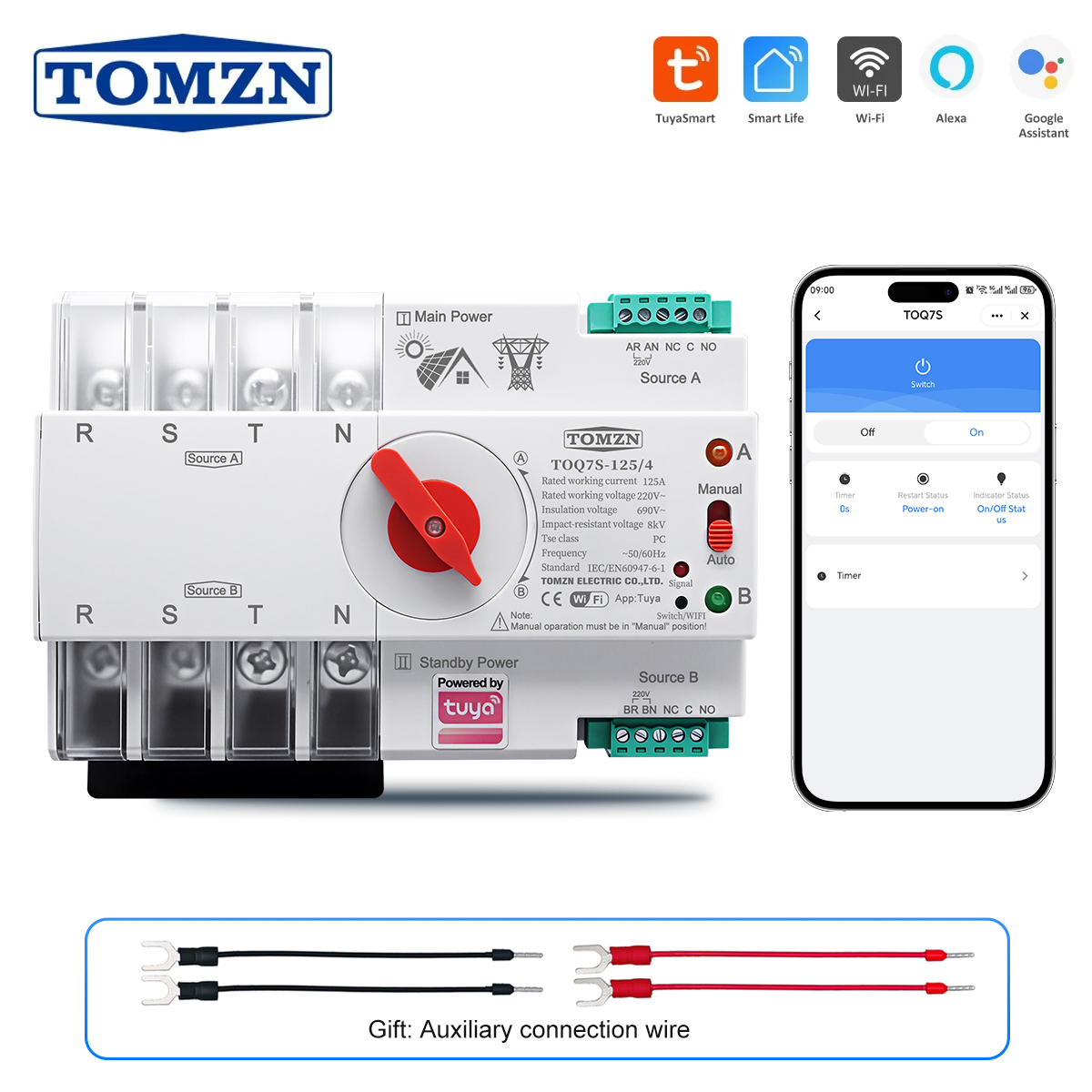 TOMZN TUYA SmartLife ATS 4P AC - Din Rail Circuit Breaker incelemesi ve fiyatı