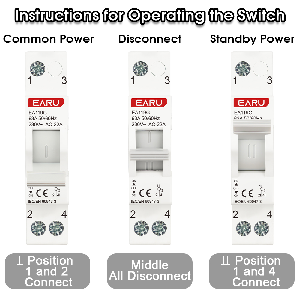 EARU 1P 40A 63A AC 230V Din Ra - Din Rail Circuit Breaker incelemesi ve fiyatı